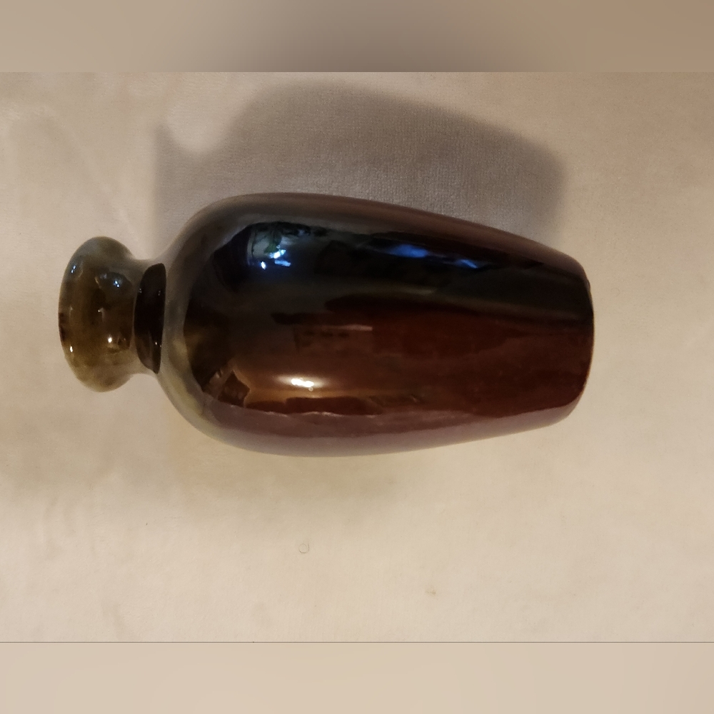 VTG 6” Maroon Black,Red/Green Tinted Ceramic Bud Vase - - Picture 10 of 12